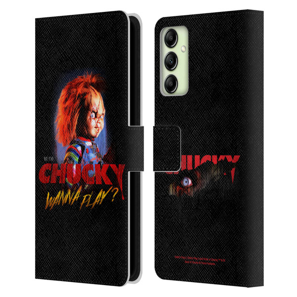 Child's Play Key Art Wanna Play 2 Leather Book Wallet Case Cover For Samsung Galaxy A14 5G