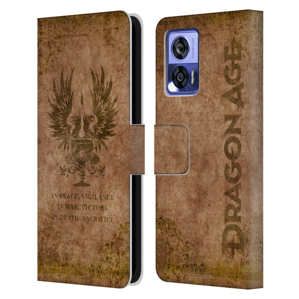 EA Bioware Dragon Age Heraldry Grey Wardens Distressed Leather Book Wallet Case Cover For Motorola Edge 30 Neo 5G