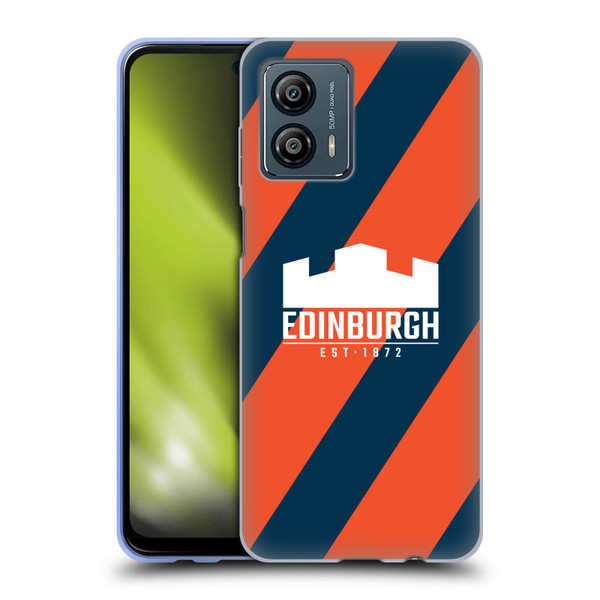 Edinburgh Rugby Logo Art Diagonal Stripes Soft Gel Case for Motorola Moto G53 5G