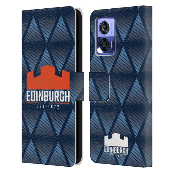 Edinburgh Rugby Graphics Pattern Leather Book Wallet Case Cover For Motorola Edge 30 Neo 5G