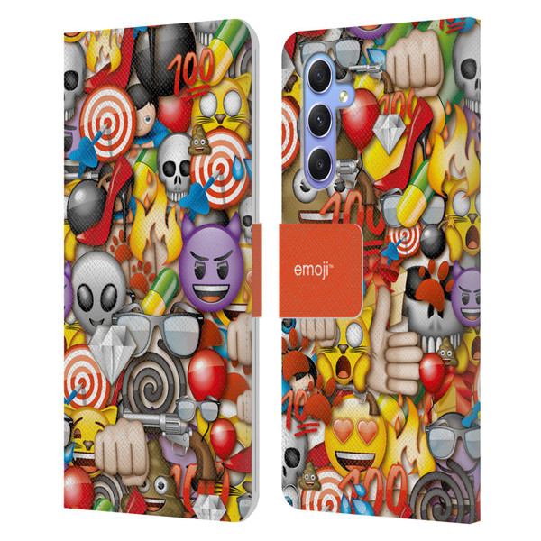 emoji® Full Patterns Assorted Leather Book Wallet Case Cover For Samsung Galaxy A34 5G