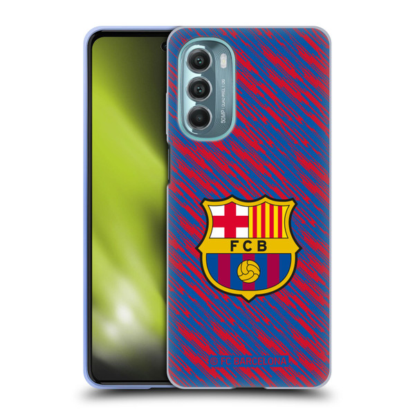 FC Barcelona Crest Patterns Glitch Soft Gel Case for Motorola Moto G Stylus 5G (2022)