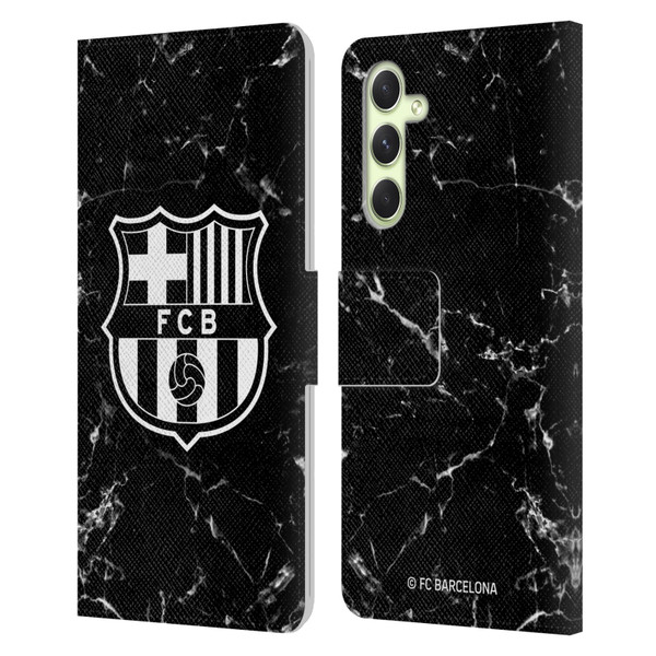 FC Barcelona Crest Patterns Black Marble Leather Book Wallet Case Cover For Samsung Galaxy A54 5G