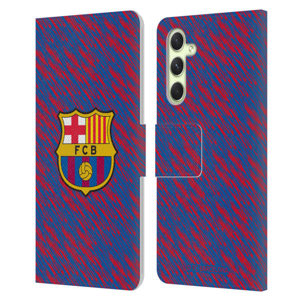 FC Barcelona Crest Patterns Glitch Leather Book Wallet Case Cover For Samsung Galaxy A54 5G
