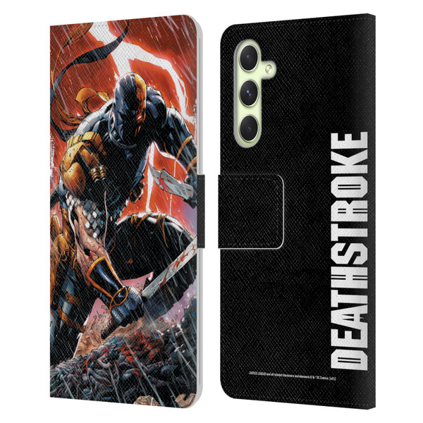 Justice League DC Comics Deathstroke Comic Art Vol. 1 Gods Of War Leather Book Wallet Case Cover For Samsung Galaxy A54 5G