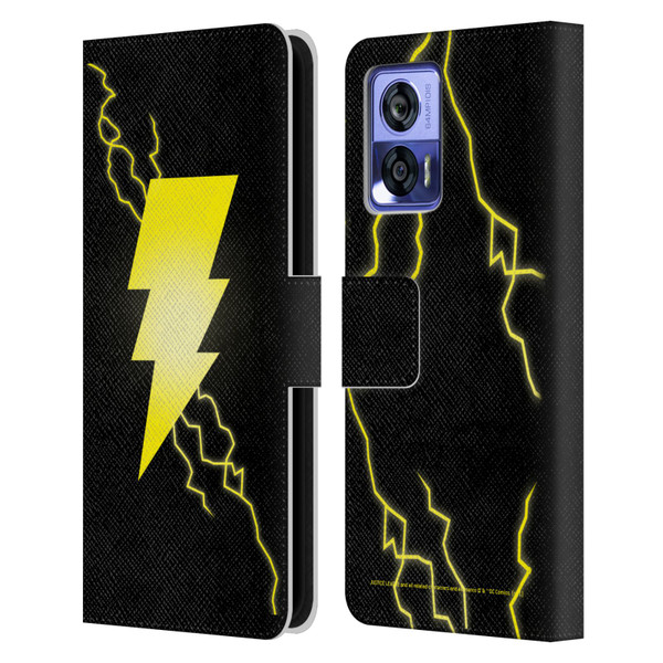 Justice League DC Comics Shazam Black Adam Classic Logo Leather Book Wallet Case Cover For Motorola Edge 30 Neo 5G