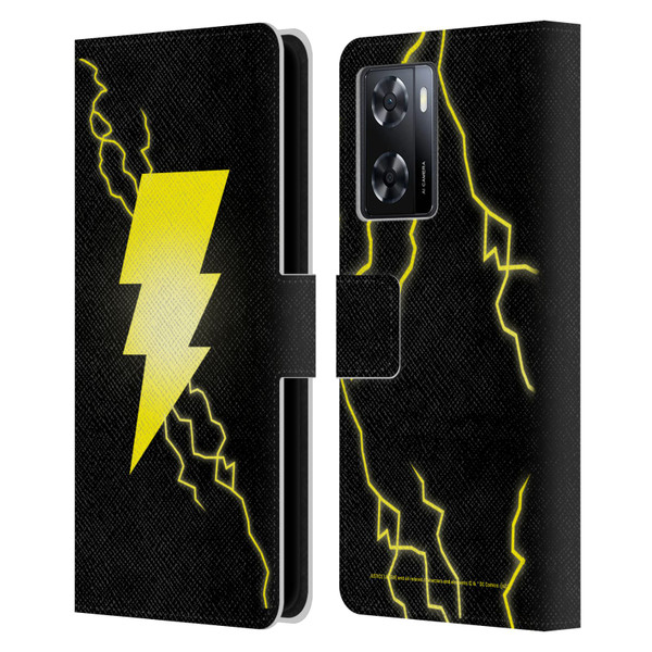 Justice League DC Comics Shazam Black Adam Classic Logo Leather Book Wallet Case Cover For OPPO A57s