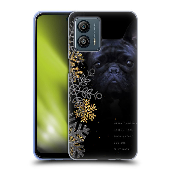 Klaudia Senator French Bulldog 2 Snow Flakes Soft Gel Case for Motorola Moto G53 5G