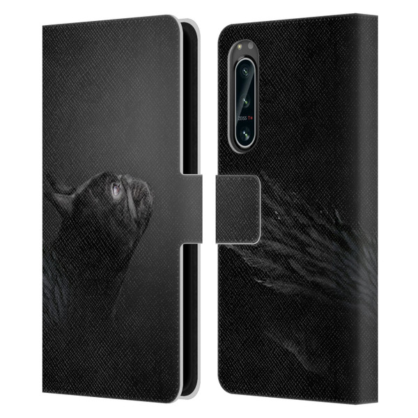Klaudia Senator French Bulldog Angel Leather Book Wallet Case Cover For Sony Xperia 5 IV
