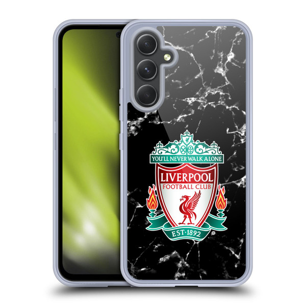 Liverpool Football Club Marble Black Crest Soft Gel Case for Samsung Galaxy A54 5G