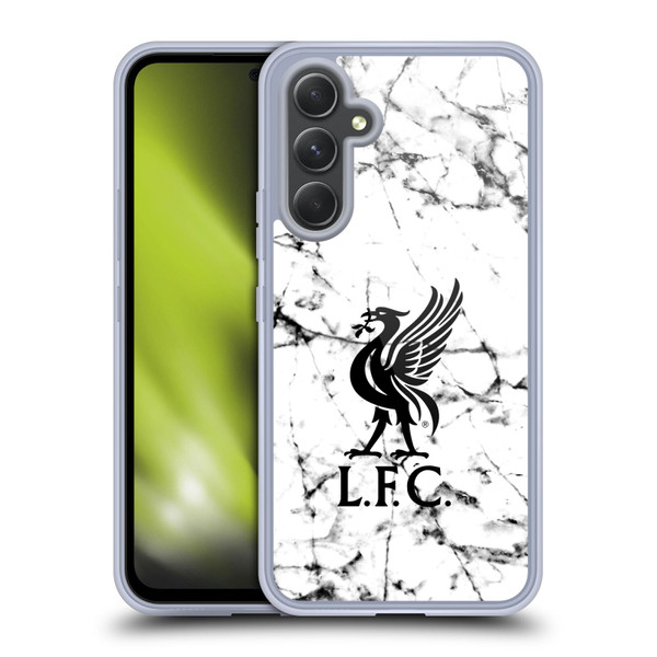 Liverpool Football Club Marble Black Liver Bird Soft Gel Case for Samsung Galaxy A54 5G