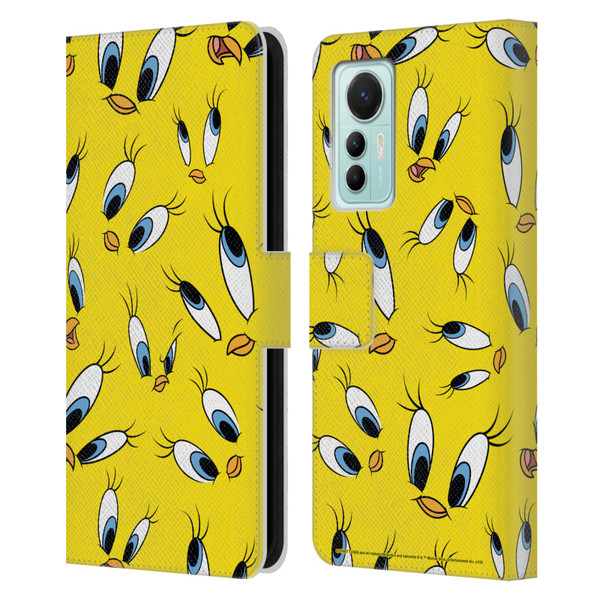 Looney Tunes Patterns Tweety Leather Book Wallet Case Cover For Xiaomi 12 Lite