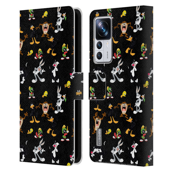 Looney Tunes Patterns Black Leather Book Wallet Case Cover For Xiaomi 12T Pro