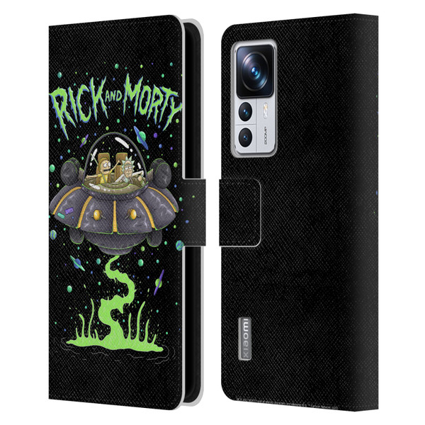 Rick And Morty Season 1 & 2 Graphics The Space Cruiser Leather Book Wallet Case Cover For Xiaomi 12T Pro