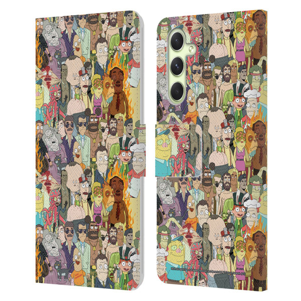 Rick And Morty Season 3 Graphics Interdimensional Space Cable Leather Book Wallet Case Cover For Samsung Galaxy A54 5G
