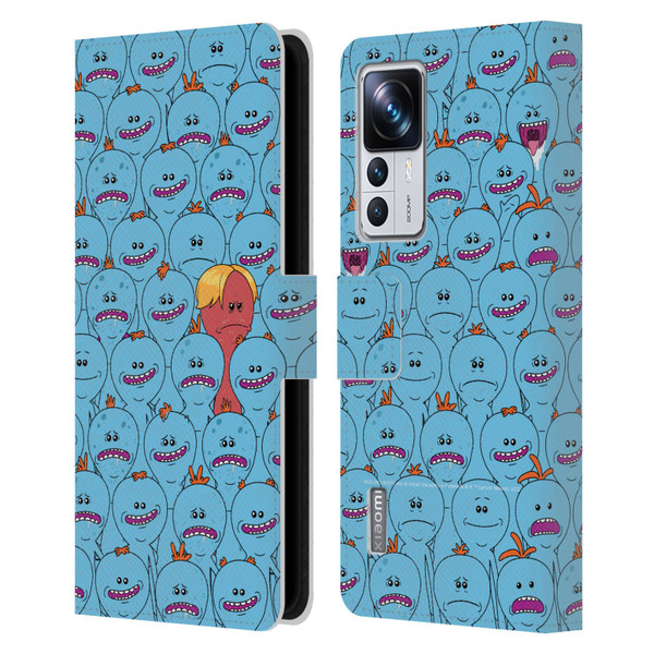 Rick And Morty Season 4 Graphics Mr. Meeseeks Pattern Leather Book Wallet Case Cover For Xiaomi 12T Pro