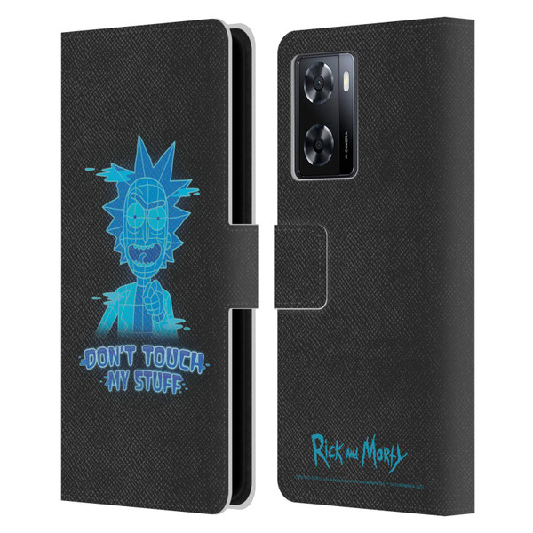 Rick And Morty Season 5 Graphics Don't Touch My Stuff Leather Book Wallet Case Cover For OPPO A57s