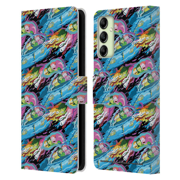 Rick And Morty Season 5 Graphics Warp Pattern Leather Book Wallet Case Cover For Samsung Galaxy A14 5G