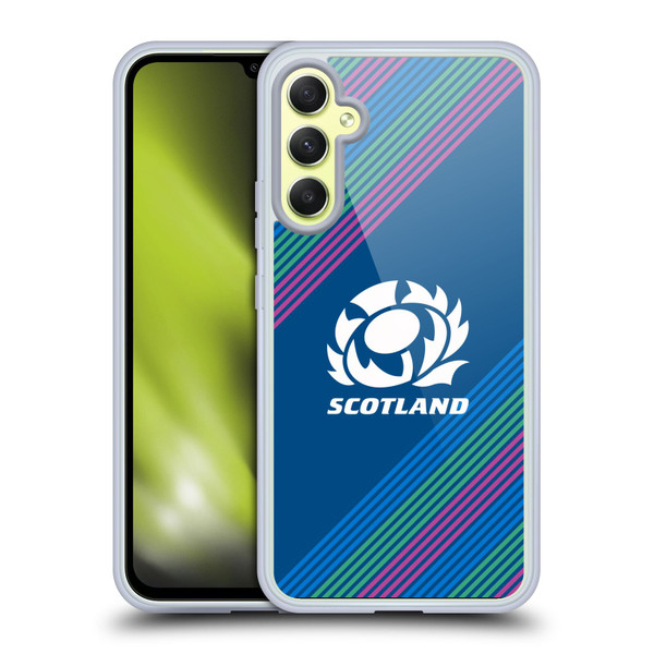 Scotland Rugby Graphics Stripes Soft Gel Case for Samsung Galaxy A34 5G