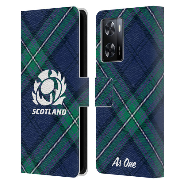 Scotland Rugby Graphics Tartan Oversized Leather Book Wallet Case Cover For OPPO A57s