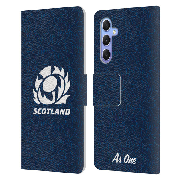 Scotland Rugby Graphics Pattern Leather Book Wallet Case Cover For Samsung Galaxy A34 5G