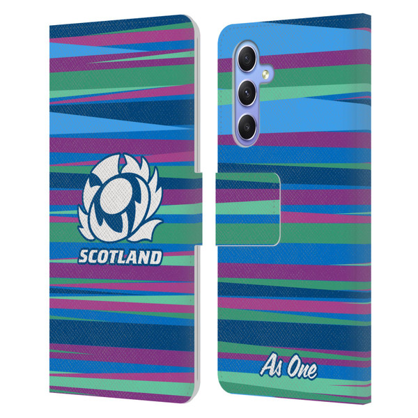 Scotland Rugby Graphics Training Pattern Leather Book Wallet Case Cover For Samsung Galaxy A34 5G