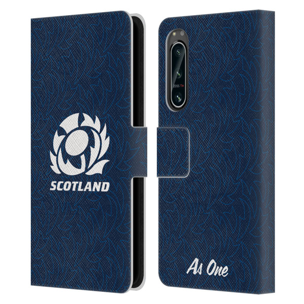 Scotland Rugby Graphics Pattern Leather Book Wallet Case Cover For Sony Xperia 5 IV