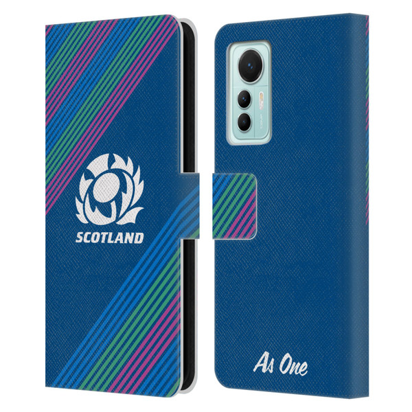 Scotland Rugby Graphics Stripes Leather Book Wallet Case Cover For Xiaomi 12 Lite