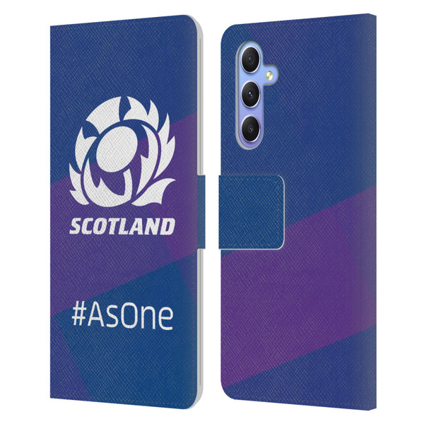 Scotland Rugby Logo 2 As One Leather Book Wallet Case Cover For Samsung Galaxy A34 5G