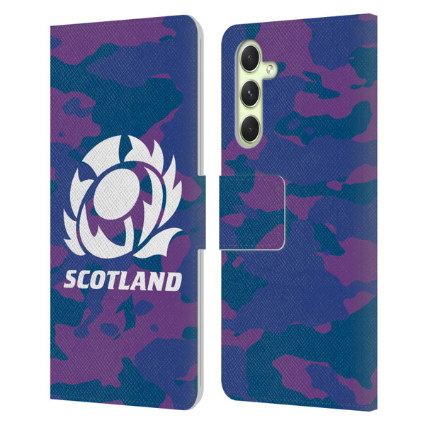 Scotland Rugby Logo 2 Camouflage Leather Book Wallet Case Cover For Samsung Galaxy A54 5G