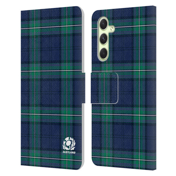 Scotland Rugby Logo 2 Tartans Leather Book Wallet Case Cover For Samsung Galaxy A54 5G