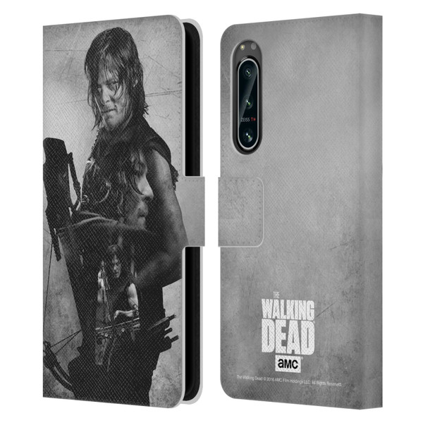 AMC The Walking Dead Double Exposure Daryl Leather Book Wallet Case Cover For Sony Xperia 5 IV