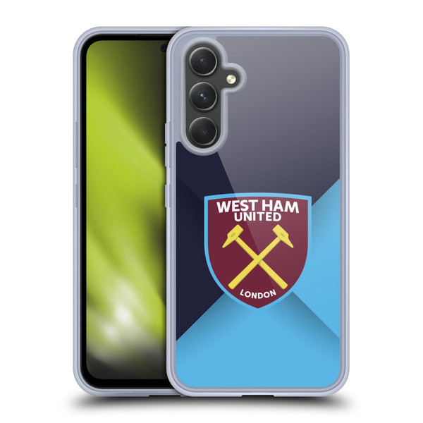 West Ham United FC Crest Blue Gradient Soft Gel Case for Samsung Galaxy A54 5G