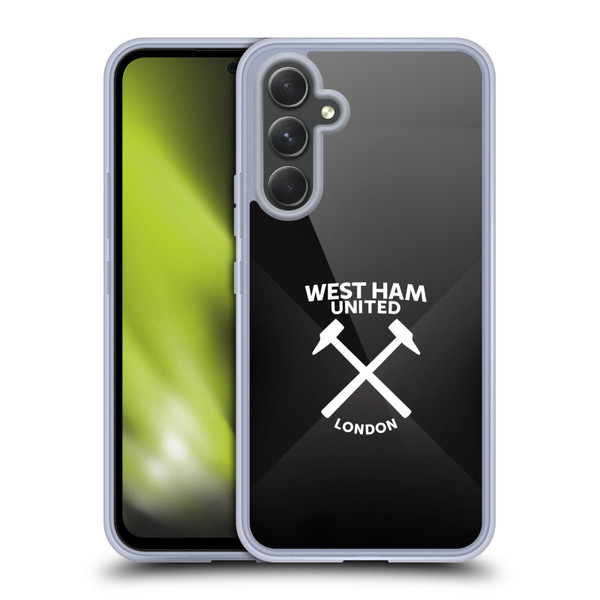 West Ham United FC Hammer Marque Kit Black & White Gradient Soft Gel Case for Samsung Galaxy A54 5G