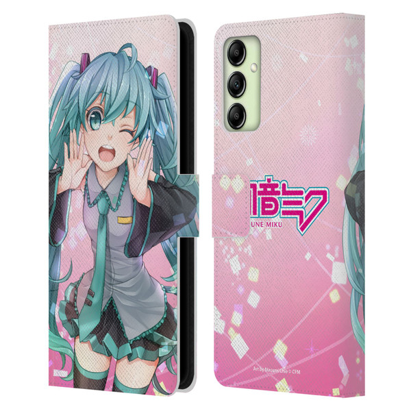 Hatsune Miku Graphics Wink Leather Book Wallet Case Cover For Samsung Galaxy A14 5G