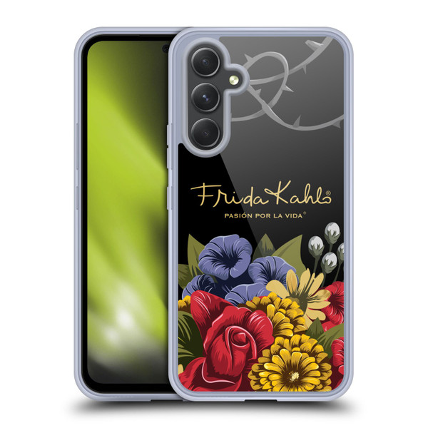 Frida Kahlo Red Florals Efflorescence Soft Gel Case for Samsung Galaxy A54 5G