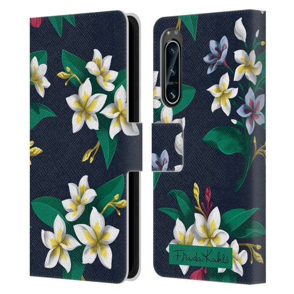 Frida Kahlo Flowers Plumeria Leather Book Wallet Case Cover For Sony Xperia 5 IV