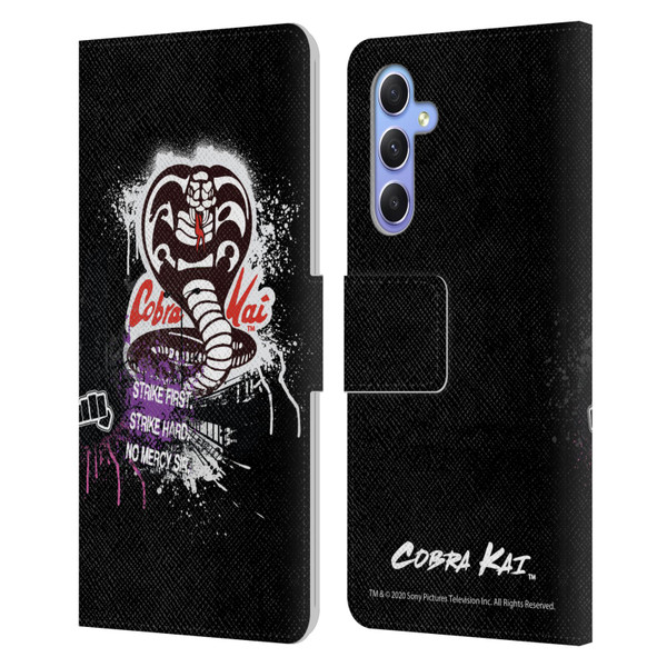 Cobra Kai Composed Art No Mercy Logo Leather Book Wallet Case Cover For Samsung Galaxy A34 5G