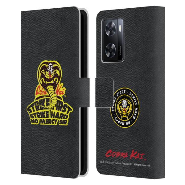 Cobra Kai Graphics 2 Strike Hard Logo Leather Book Wallet Case Cover For OPPO A57s