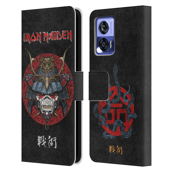 Iron Maiden Senjutsu Samurai Eddie Life Snake Leather Book Wallet Case Cover For Motorola Edge 30 Neo 5G