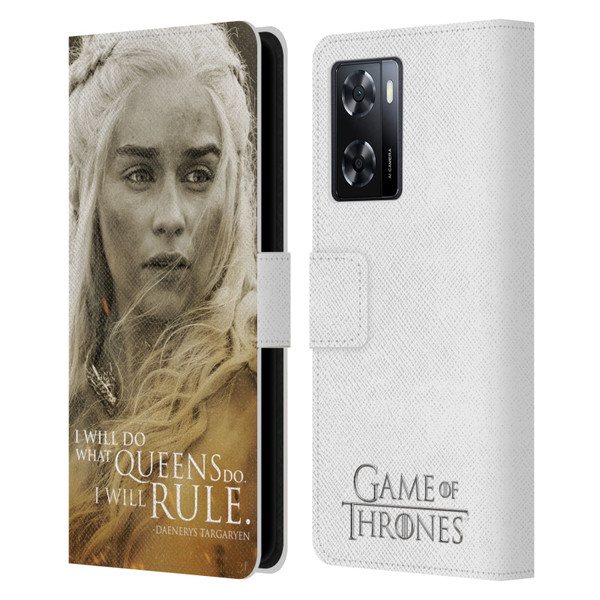 HBO Game of Thrones Character Portraits Daenerys Targaryen Leather Book Wallet Case Cover For OPPO A57s