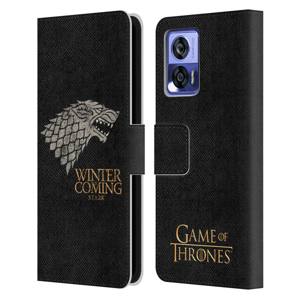 HBO Game of Thrones House Mottos Stark Leather Book Wallet Case Cover For Motorola Edge 30 Neo 5G