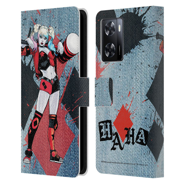 Batman DC Comics Harley Quinn Graphics Mallet Leather Book Wallet Case Cover For OPPO A57s
