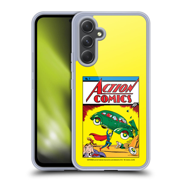 Superman DC Comics Famous Comic Book Covers Action Comics 1 Soft Gel Case for Samsung Galaxy A54 5G