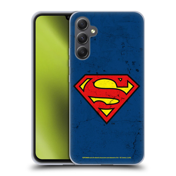 Superman DC Comics Logos Distressed Look Soft Gel Case for Samsung Galaxy A34 5G