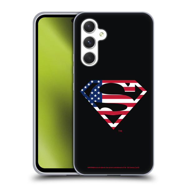 Superman DC Comics Logos U.S. Flag 2 Soft Gel Case for Samsung Galaxy A54 5G