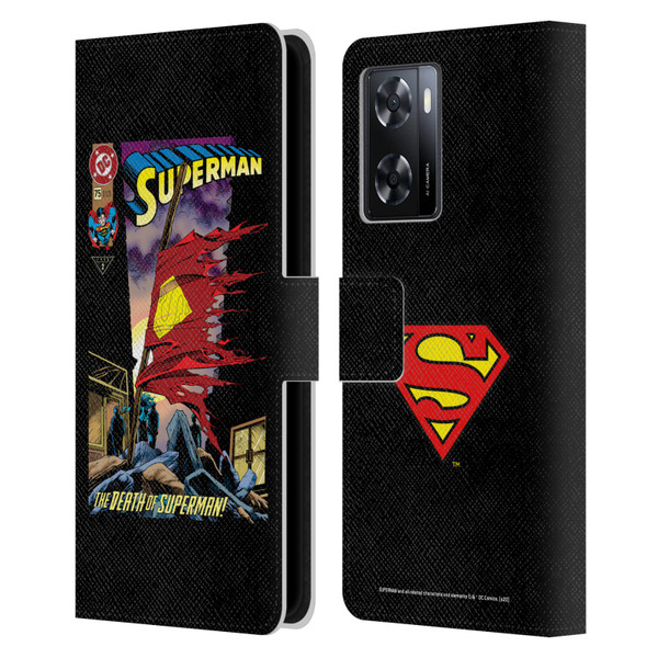 Superman DC Comics Famous Comic Book Covers Death Leather Book Wallet Case Cover For OPPO A57s