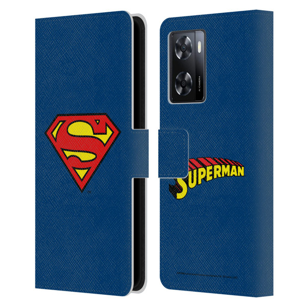 Superman DC Comics Logos Classic Leather Book Wallet Case Cover For OPPO A57s