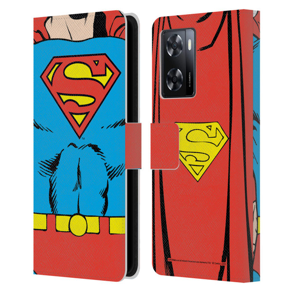 Superman DC Comics Logos Classic Costume Leather Book Wallet Case Cover For OPPO A57s