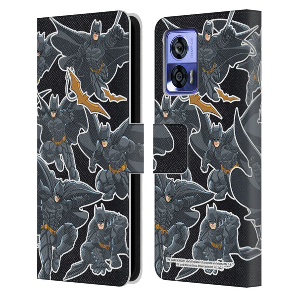 The Dark Knight Character Art Batman Sticker Collage Leather Book Wallet Case Cover For Motorola Edge 30 Neo 5G